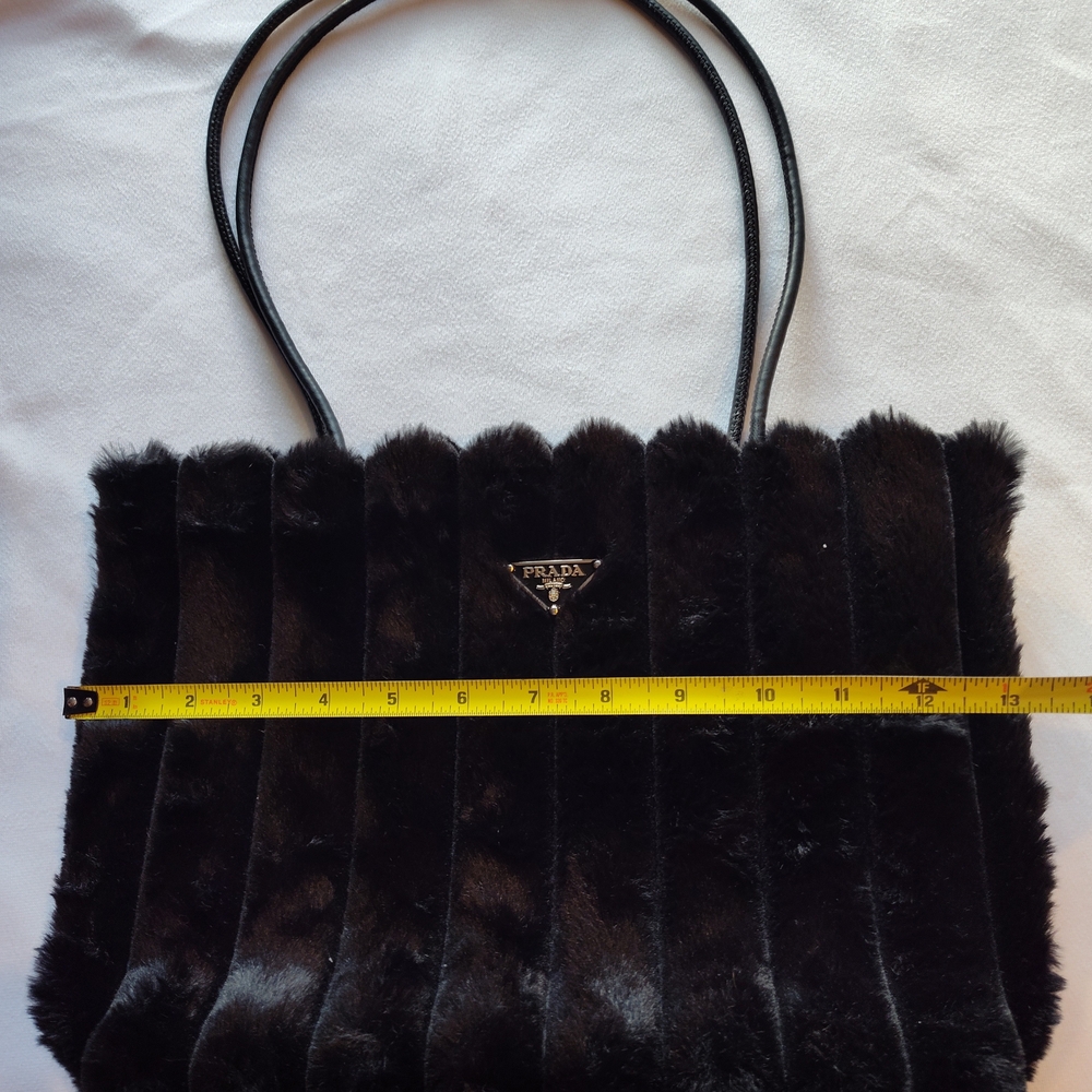 PRADA NEW Black Faux Mink Fur Tote Bag New Redemption Exclusive Bag NWT VIP GIFT - Picture 12 of 14